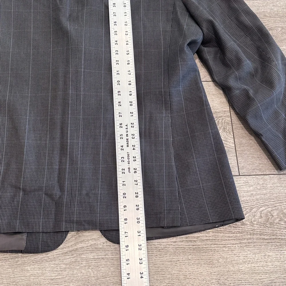 Canali Sport Coat Mens 38R‎ Grey Silk Wool Blend Micro Check Blazer Italy